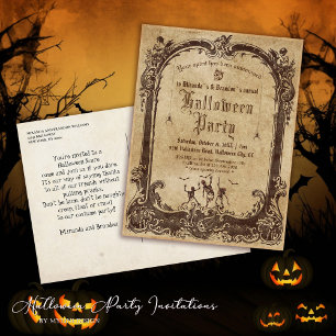 Vintages Viktorianisches gotisches Halloween Postkarte