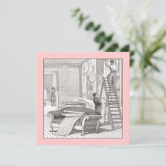 Vintages Viktorianisches Haus Einladung (Stehend Vorderseite)