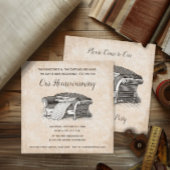 Vintages Viktorianisches Haus Erwärmung Offenes Pa Einladung