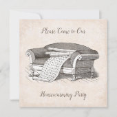 Vintages Viktorianisches Haus Erwärmung Offenes Pa Einladung (Vorderseite)