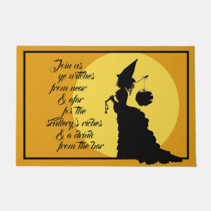 Vintages Viktorianisches Hexenwerk Silhouette Open Fußmatte