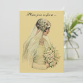 Vintages Viktorianisches Hochzeitsfest-Brautparty- Einladung (Stehend Vorderseite)