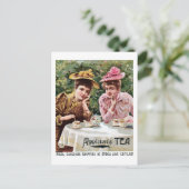 Vintages Viktorianisches Indien und Ceylon-Tee Postkarte (Stehend Vorderseite)