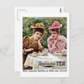 Vintages Viktorianisches Indien und Ceylon-Tee Postkarte (Vorne/Hinten)
