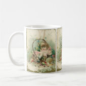 Vintages Viktorianisches Kind, Frühlingskorb für M Kaffeetasse (Links)