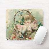 Vintages Viktorianisches Kind, Frühlingskorb für M Mousepad (Mit Mouse)