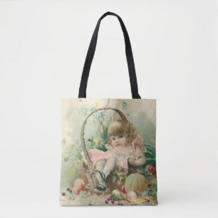 Vintages Viktorianisches Kind, Frühlingskorb für M Tasche