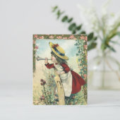 Vintages Viktorianisches Kind, Girl Bugle Geburtst Einladung (Stehend Vorderseite)