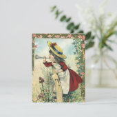 Vintages Viktorianisches Kind, Mädchenblasen auf d (Stehend Vorderseite)