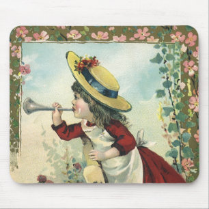 Vintages Viktorianisches Kind, Mädchenblasen auf d Mousepad