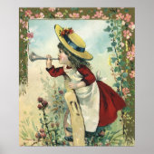 Vintages Viktorianisches Kind, Mädchenblasen auf d Poster (Vorne)