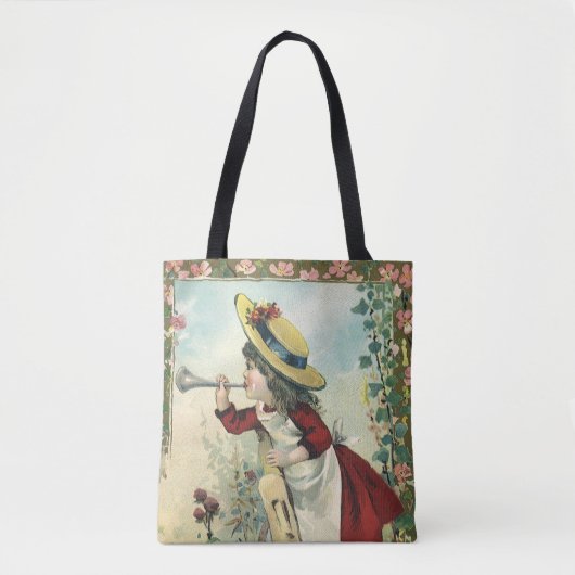 Vintages Viktorianisches Kind, Mädchenblasen auf d Tasche (Vorderseite)