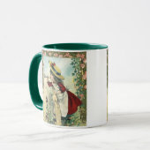 Vintages Viktorianisches Kind, Mädchenblasen auf d Tasse (Vorderseite Links)