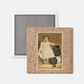 Vintages Viktorianisches Kind-Nähen-Thread-Anzeige Magnet (Vorderseite/Rückseite)