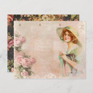 Vintages Viktorianisches Lady Decoupage Scrapbook