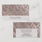 *~* Vintages viktorianisches Leinenblumengrau Visitenkarte (Vorne/Hinten)