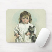 Vintages Viktorianisches Mädchen in einem Nachthem Mousepad (Mit Mouse)
