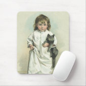 Vintages Viktorianisches Mädchen in einem Nachthem Mousepad (Mit Mouse)