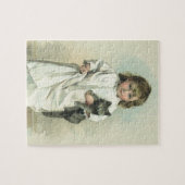 Vintages Viktorianisches Mädchen in einem Nachthem Puzzle (Horizontal)