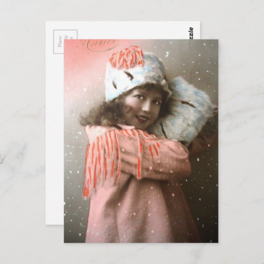 Vintages Viktorianisches Mädchen Postkarte (Vorne/Hinten)