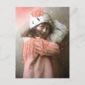 Vintages Viktorianisches Mädchen Postkarte (Vorderseite)