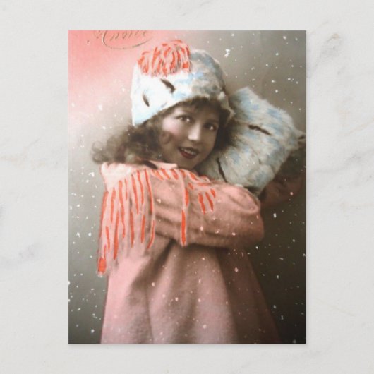 Vintages Viktorianisches Mädchen Postkarte (Vorderseite)