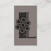 Vintages Viktorianisches Monogramm EleganLetter L Visitenkarte (Rückseite)