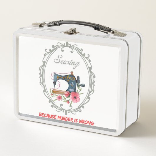 Vintages Viktorianisches Nähfeld Metall Brotdose (Vorderseite)