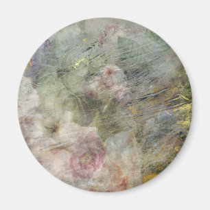 Vintages Viktorianisches Öl Leinwand Rosa Lila Blü Magnet