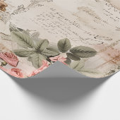 Vintages Viktorianisches Parfümdekoupage Geschenkpapier (Ecke)