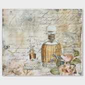 Vintages Viktorianisches Parfümdekoupage Geschenkpapier (Flach)