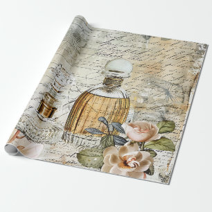 Vintages Viktorianisches Parfümdekoupage Geschenkpapier