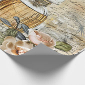 Vintages Viktorianisches Parfümdekoupage Geschenkpapier (Ecke)