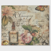 Vintages Viktorianisches Parfümdekoupage Geschenkpapier (Flach)