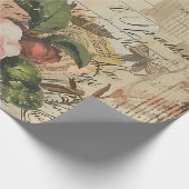 Vintages Viktorianisches Parfümdekoupage Geschenkpapier (Ecke)
