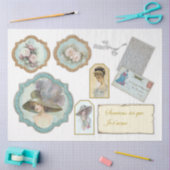 Vintages Viktorianisches Pariser Seriendesign 10 Seidenpapier (Basteln)