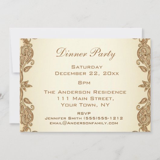 Vintages Viktorianisches Party Einladung (Rückseite)