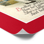 VINTAGES VIKTORIANISCHES POSTER "A MERRY CHRISTMAS (Ecke)