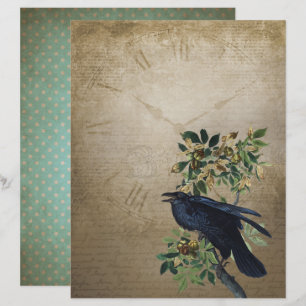 Vintages Viktorianisches Raven Craft Paper - Gothi