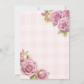 Vintages Viktorianisches rosa Roses Brauttee Party Einladung (Rückseite)