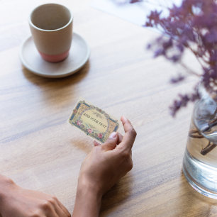 Vintages Viktorianisches Rosa Roses Visitenkarte