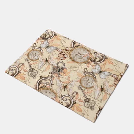 Vintages Viktorianisches Shabby Chic Ländermuster Fußmatte (Schrägansicht)