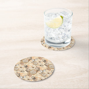 Vintages Viktorianisches Shabby Chic Ländermuster Runder Pappuntersetzer