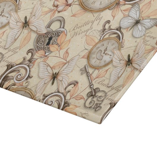 Vintages Viktorianisches Shabby Chic Ländermuster Schneidebrett (Ecke)