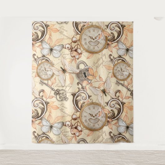 Vintages Viktorianisches Shabby Chic Ländermuster Wandteppich (Vorderseite)