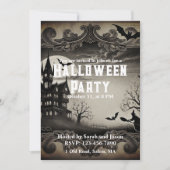 Vintages Viktorianisches Spuk-House-Halloween-Part Einladung (Vorderseite)
