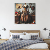 Vintages Viktorianisches Steampunk Lady Detry Dres Leinwanddruck (Insitu (Schlafzimmer))