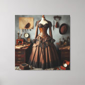 Vintages Viktorianisches Steampunk Lady Detry Dres Leinwanddruck (Vorderseite)