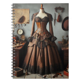Vintages Viktorianisches Steampunk Lady Detry Dres Notizblock