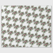 Vintages/viktorianisches Stechpalmen-Weihnachten Geschenkpapier (Flach)